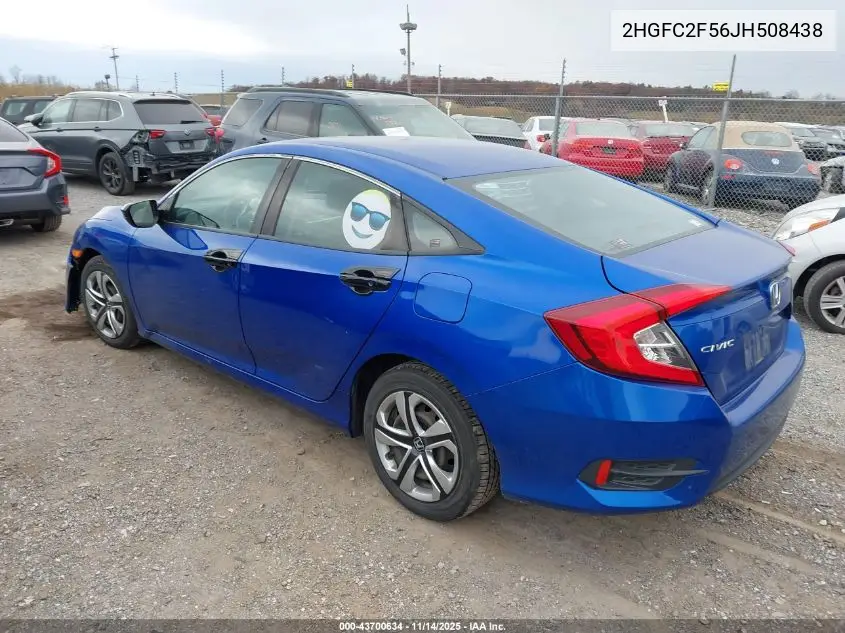 2HGFC2F56JH508438 2018 Honda Civic Lx