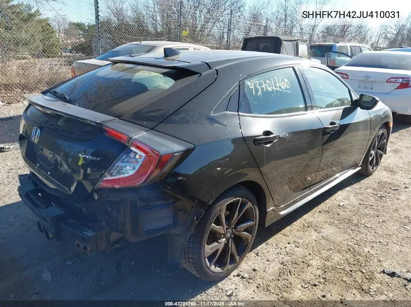 SHHFK7H42JU410031 2018 Honda Civic Sport
