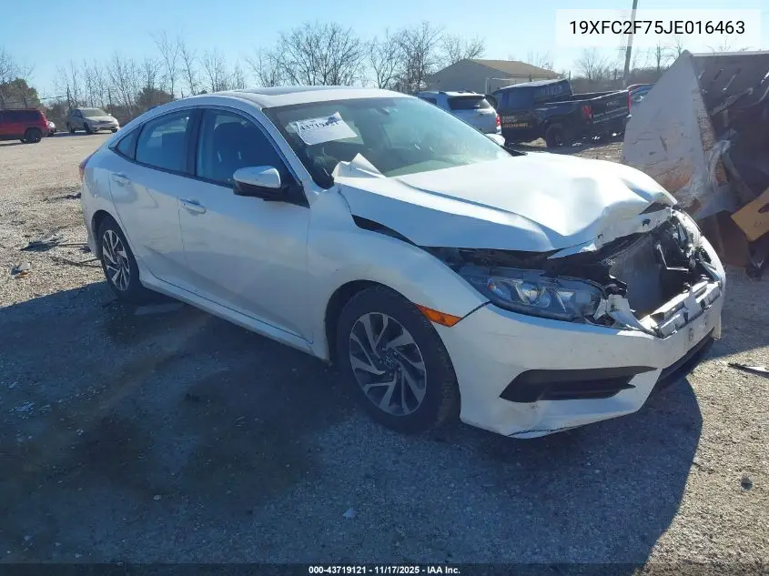 19XFC2F75JE016463 2018 Honda Civic Ex