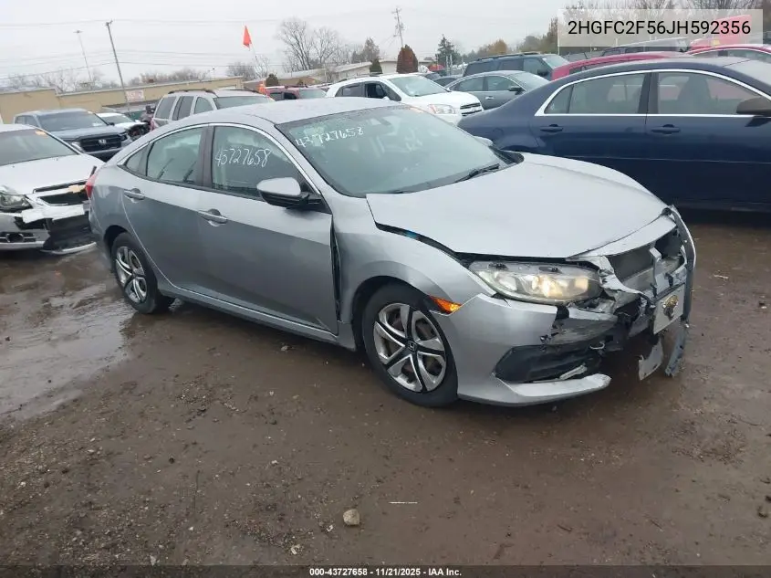 2HGFC2F56JH592356 2018 Honda Civic Lx