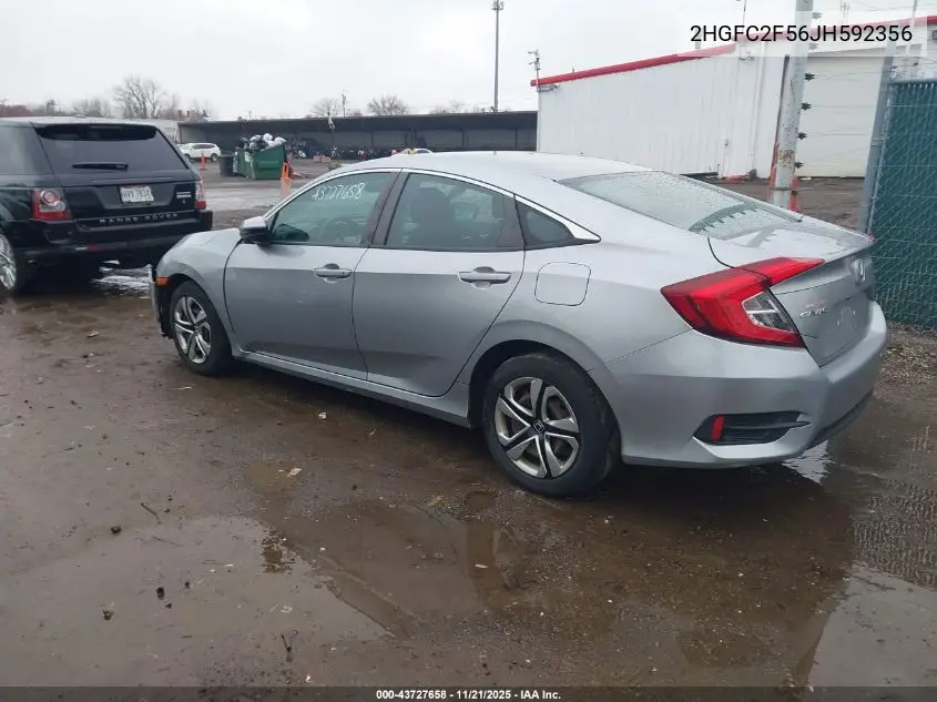 2HGFC2F56JH592356 2018 Honda Civic Lx