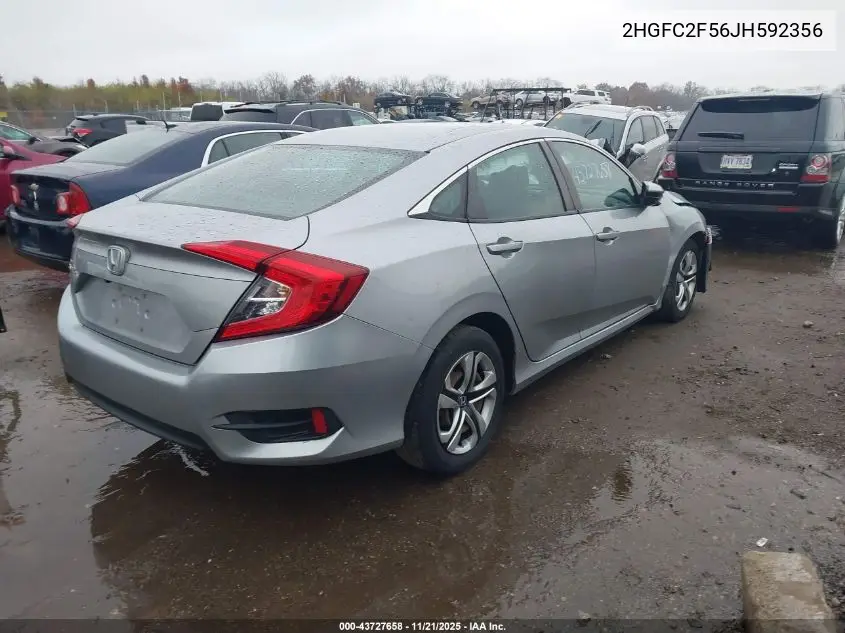 2HGFC2F56JH592356 2018 Honda Civic Lx