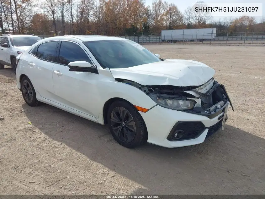 SHHFK7H51JU231097 2018 Honda Civic Ex