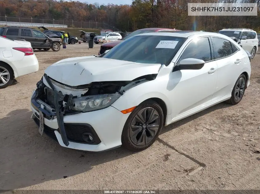 SHHFK7H51JU231097 2018 Honda Civic Ex