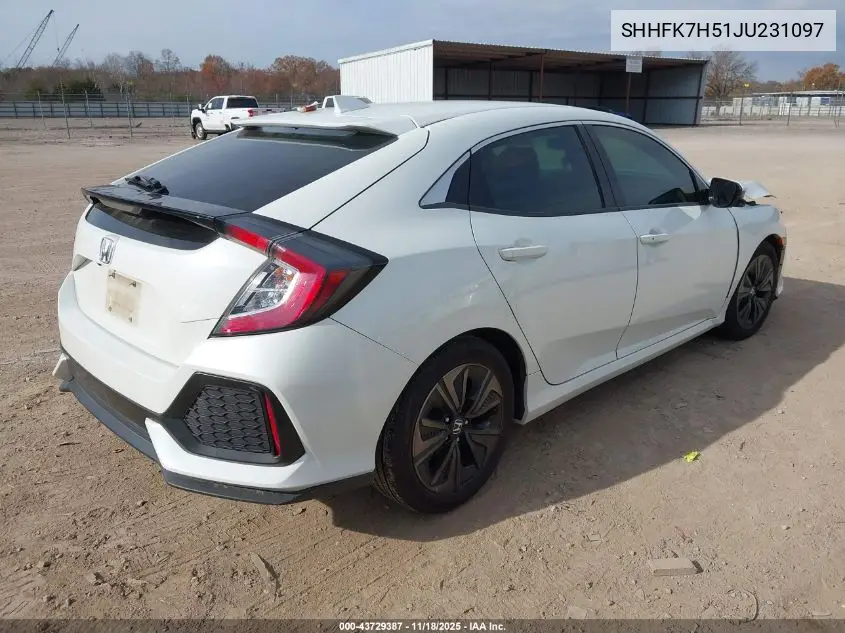 SHHFK7H51JU231097 2018 Honda Civic Ex