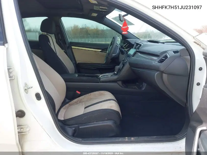 SHHFK7H51JU231097 2018 Honda Civic Ex