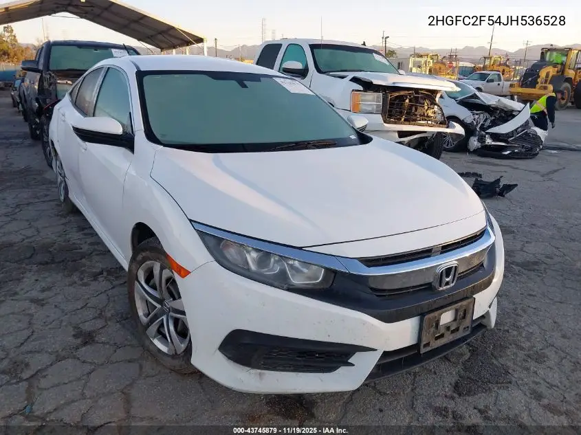 2HGFC2F54JH536528 2018 Honda Civic Lx