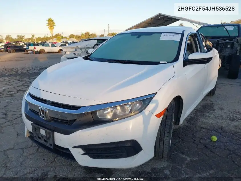 2HGFC2F54JH536528 2018 Honda Civic Lx