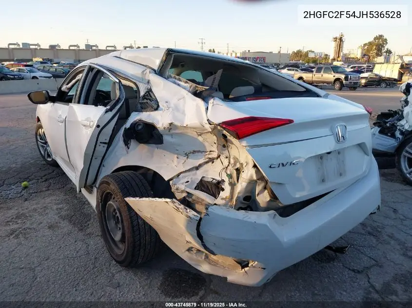 2HGFC2F54JH536528 2018 Honda Civic Lx