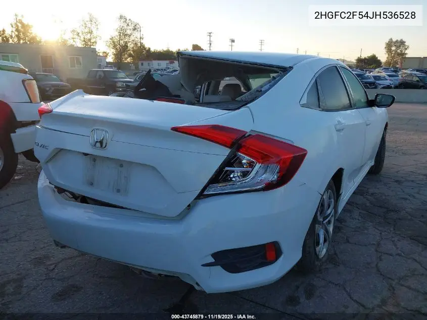 2HGFC2F54JH536528 2018 Honda Civic Lx
