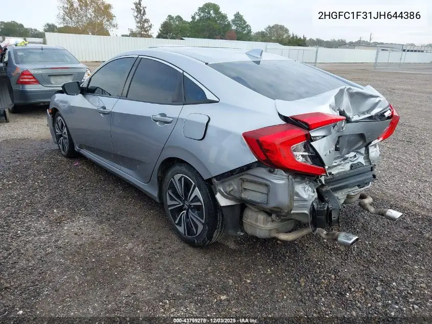 2HGFC1F31JH644386 2018 Honda Civic Ex-T