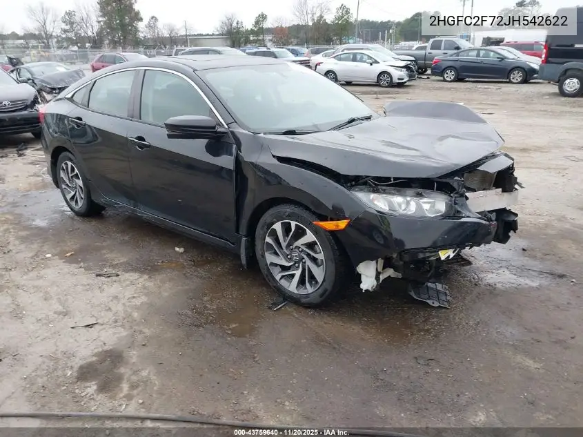 2HGFC2F72JH542622 2018 Honda Civic Ex