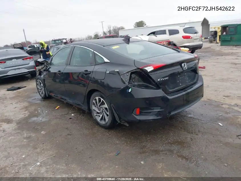 2HGFC2F72JH542622 2018 Honda Civic Ex