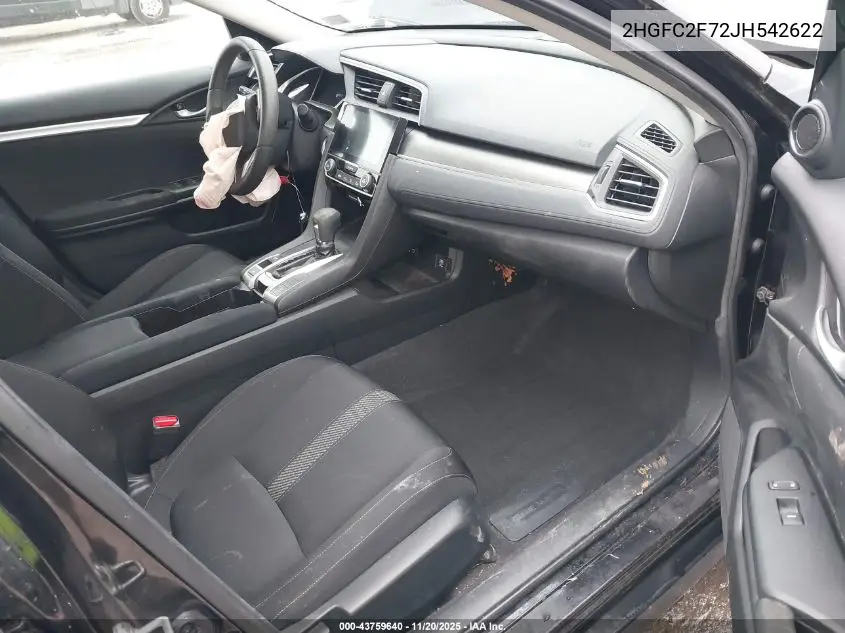 2HGFC2F72JH542622 2018 Honda Civic Ex