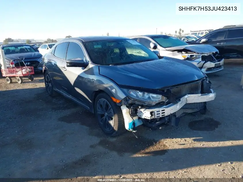 SHHFK7H53JU423413 2018 Honda Civic Ex