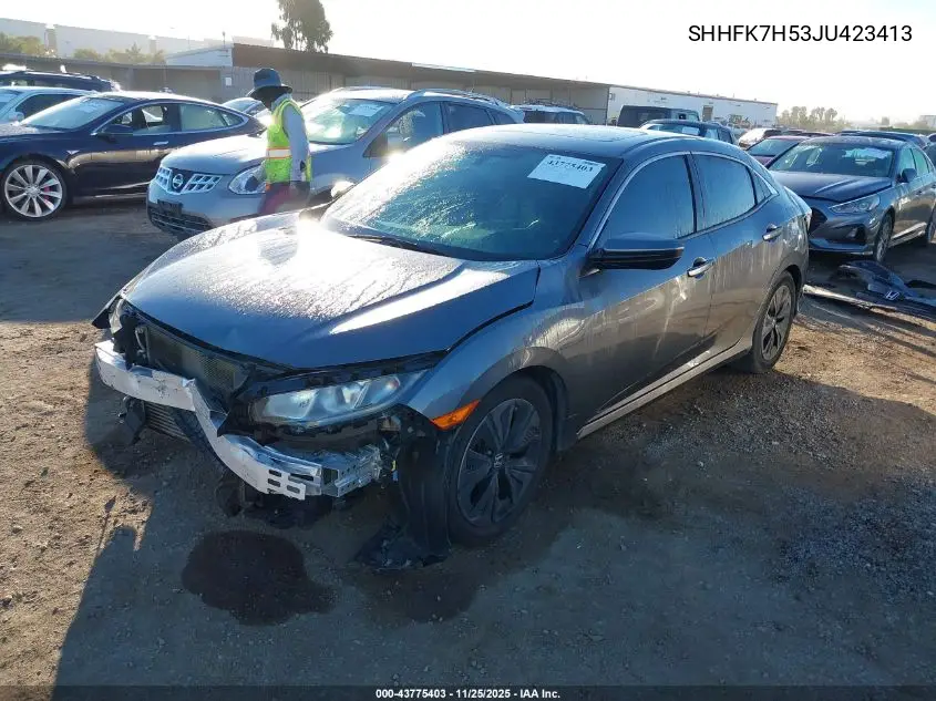 SHHFK7H53JU423413 2018 Honda Civic Ex