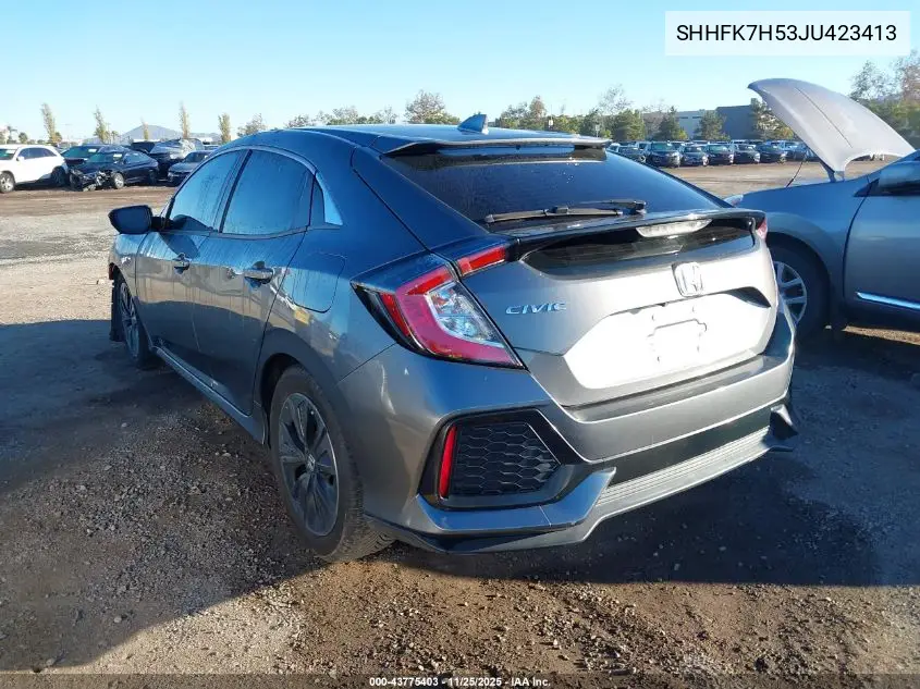 SHHFK7H53JU423413 2018 Honda Civic Ex
