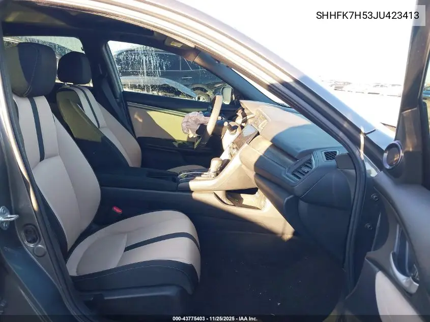 SHHFK7H53JU423413 2018 Honda Civic Ex