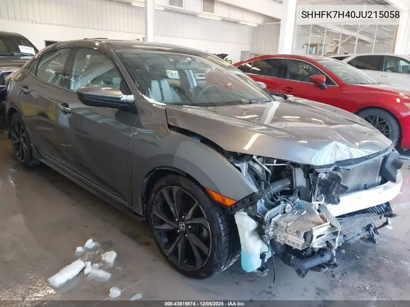 SHHFK7H40JU215058 2018 Honda Civic Sport