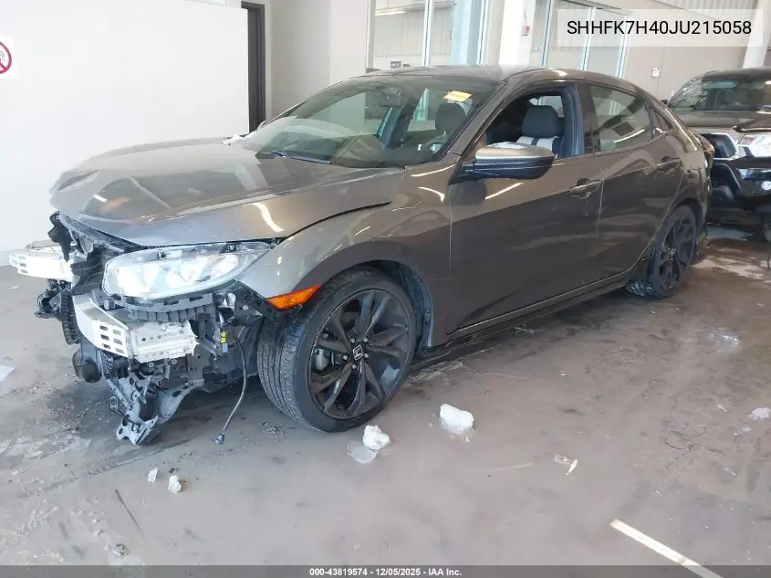 SHHFK7H40JU215058 2018 Honda Civic Sport