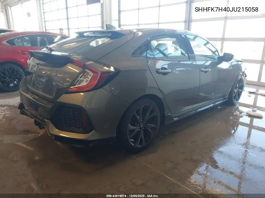SHHFK7H40JU215058 2018 Honda Civic Sport