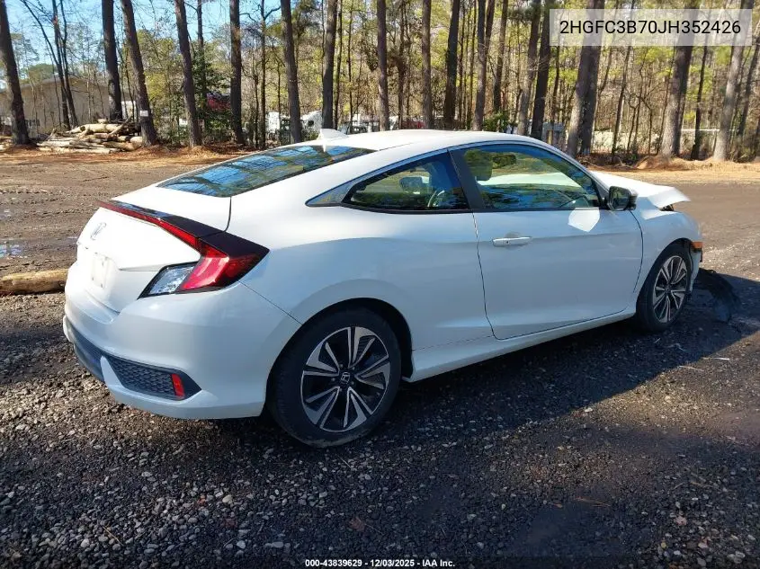 2HGFC3B70JH352426 2018 Honda Civic Ex-L