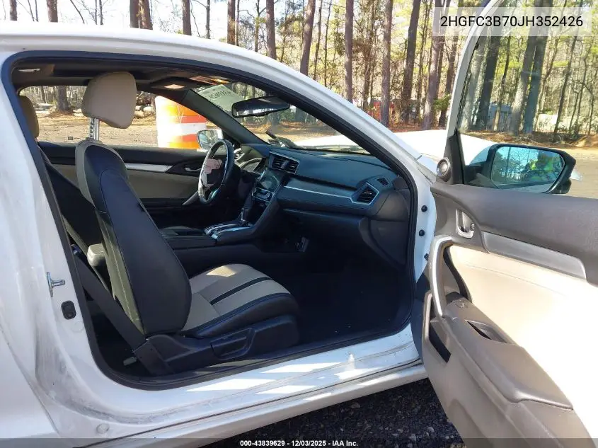 2HGFC3B70JH352426 2018 Honda Civic Ex-L