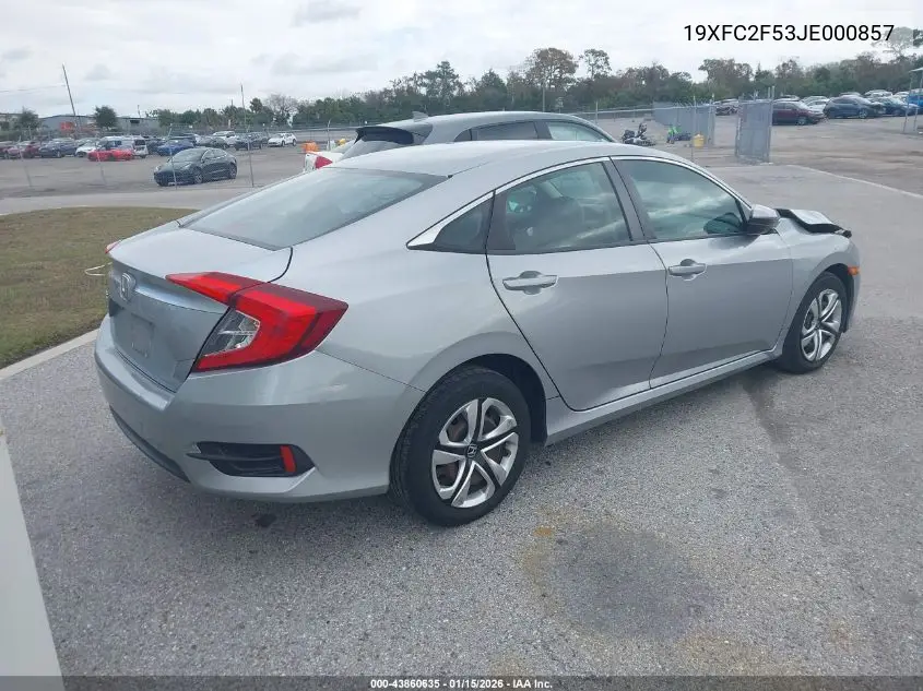 19XFC2F53JE000857 2018 Honda Civic Lx