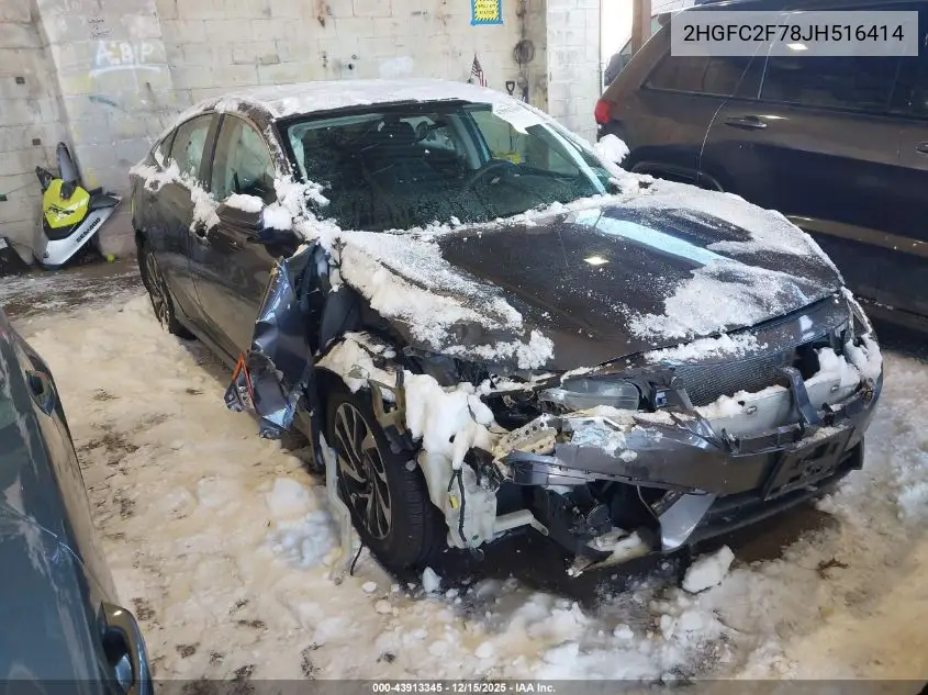 2HGFC2F78JH516414 2018 Honda Civic Ex