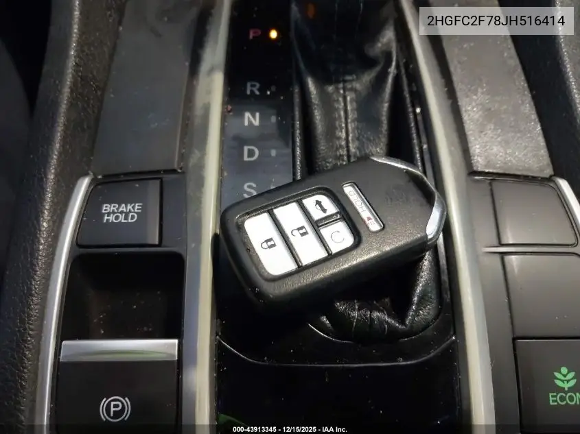 2HGFC2F78JH516414 2018 Honda Civic Ex