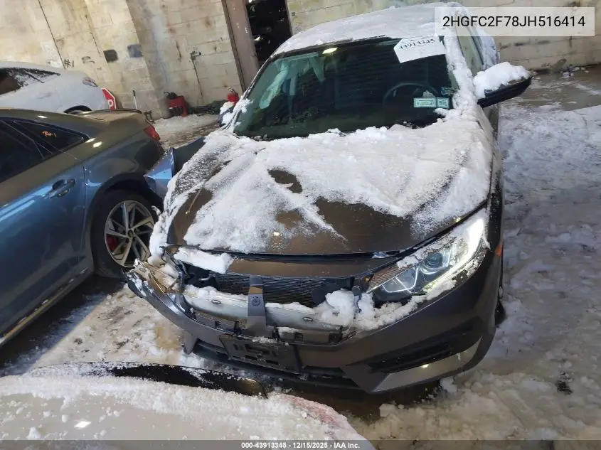 2HGFC2F78JH516414 2018 Honda Civic Ex