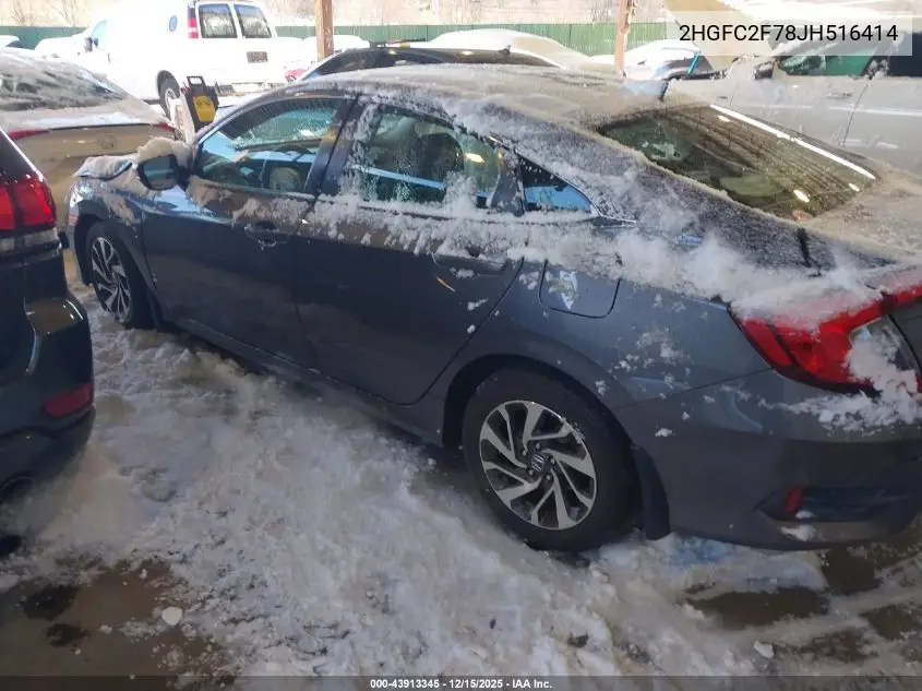 2HGFC2F78JH516414 2018 Honda Civic Ex