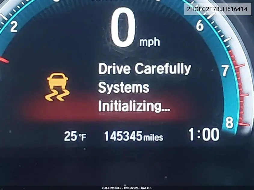 2HGFC2F78JH516414 2018 Honda Civic Ex