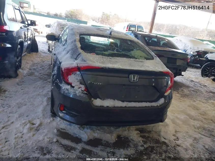2HGFC2F78JH516414 2018 Honda Civic Ex