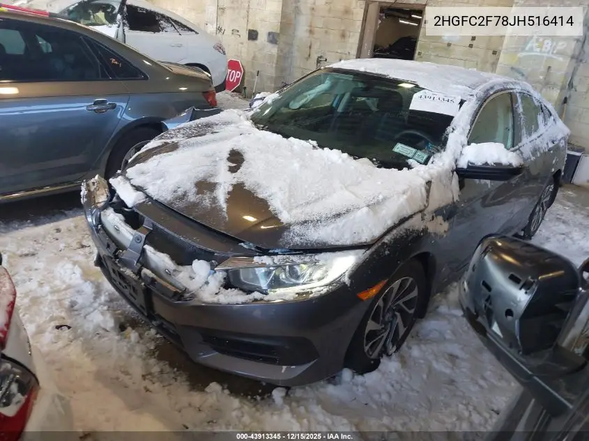 2HGFC2F78JH516414 2018 Honda Civic Ex