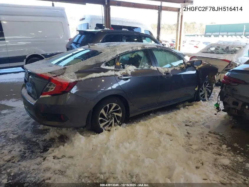 2HGFC2F78JH516414 2018 Honda Civic Ex