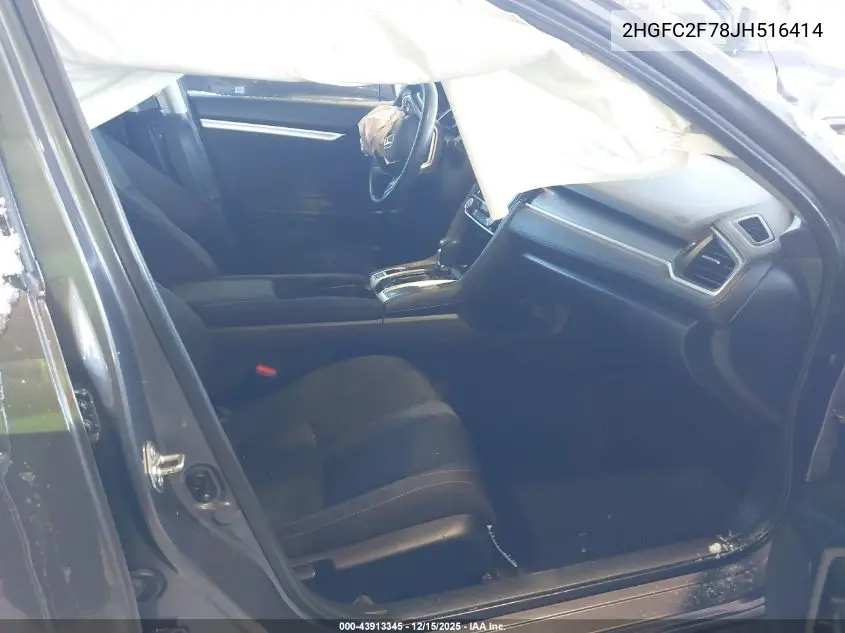 2HGFC2F78JH516414 2018 Honda Civic Ex