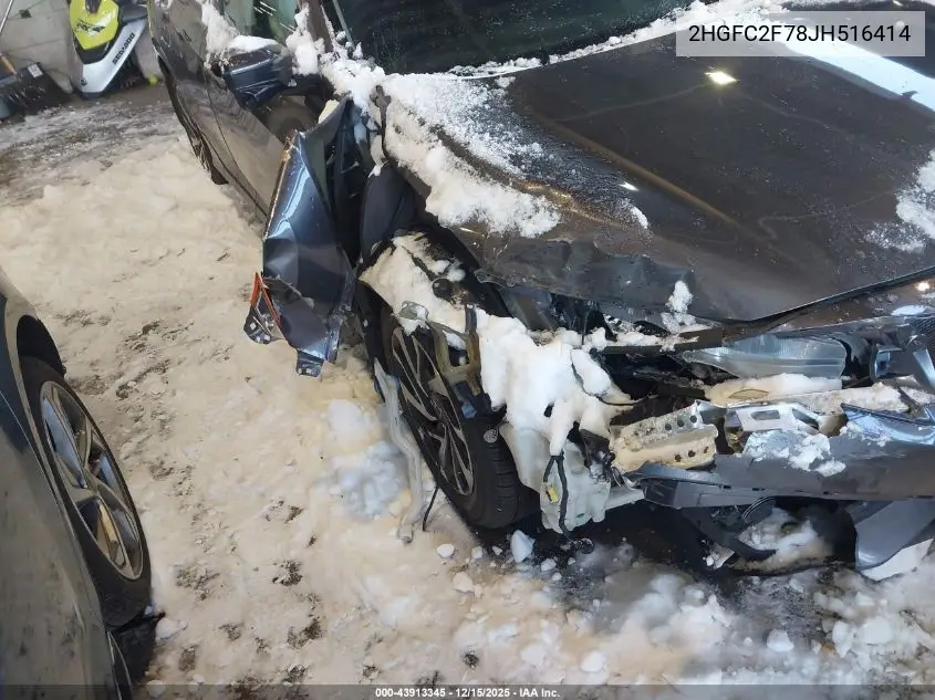 2HGFC2F78JH516414 2018 Honda Civic Ex