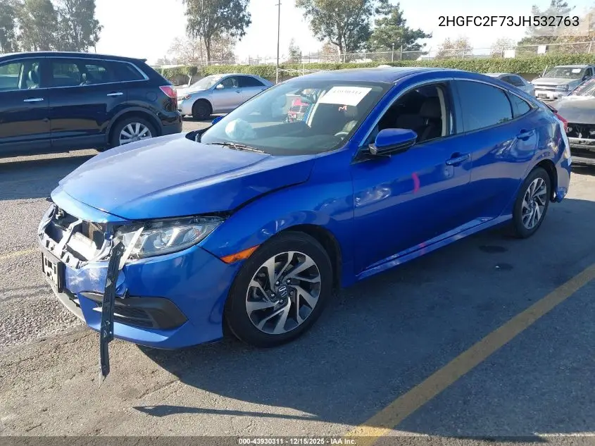 2HGFC2F73JH532763 2018 Honda Civic Ex