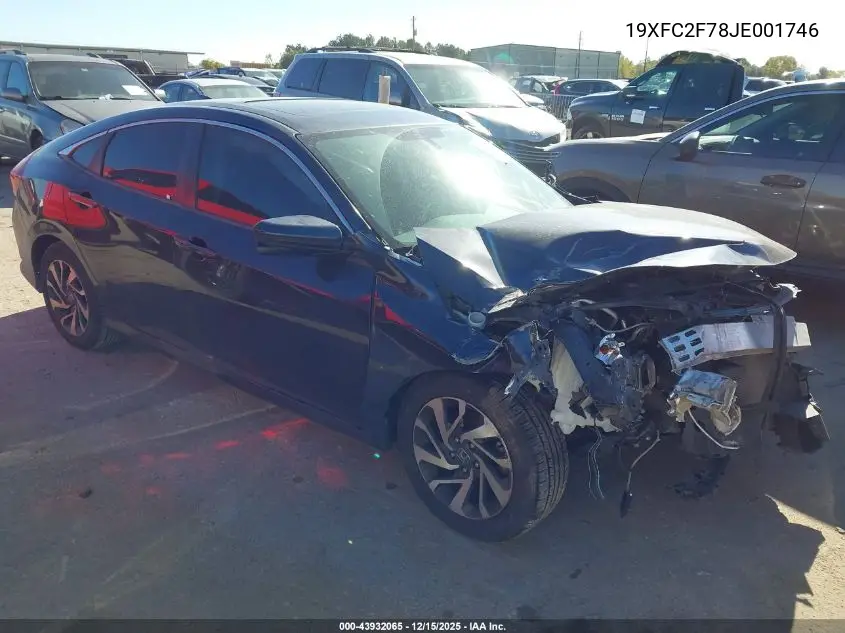 19XFC2F78JE001746 2018 Honda Civic Ex