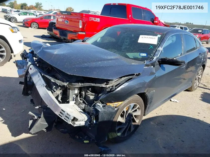 19XFC2F78JE001746 2018 Honda Civic Ex