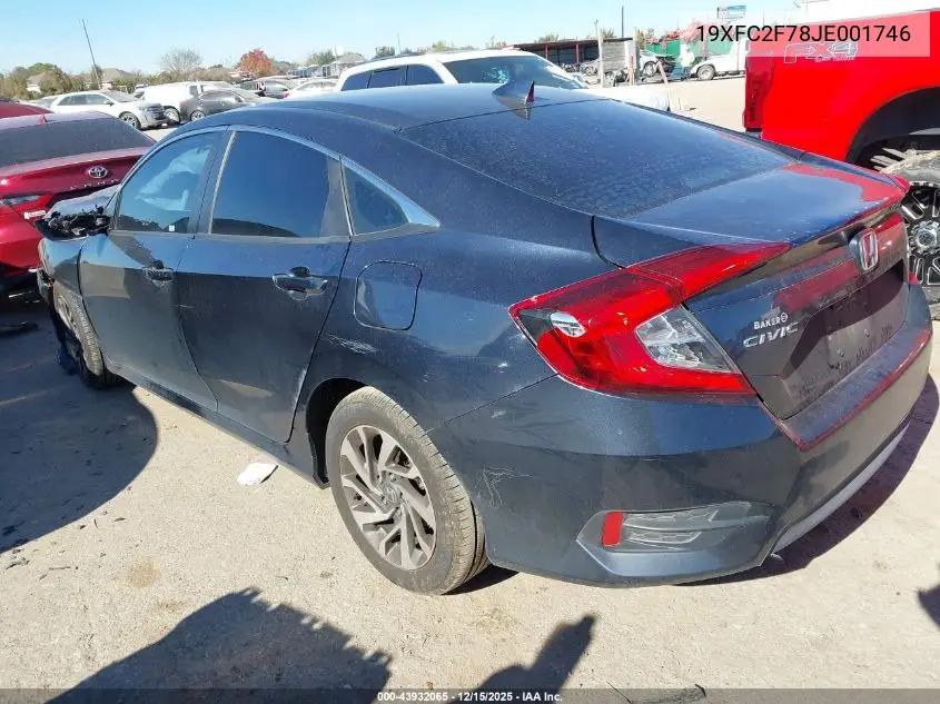 19XFC2F78JE001746 2018 Honda Civic Ex