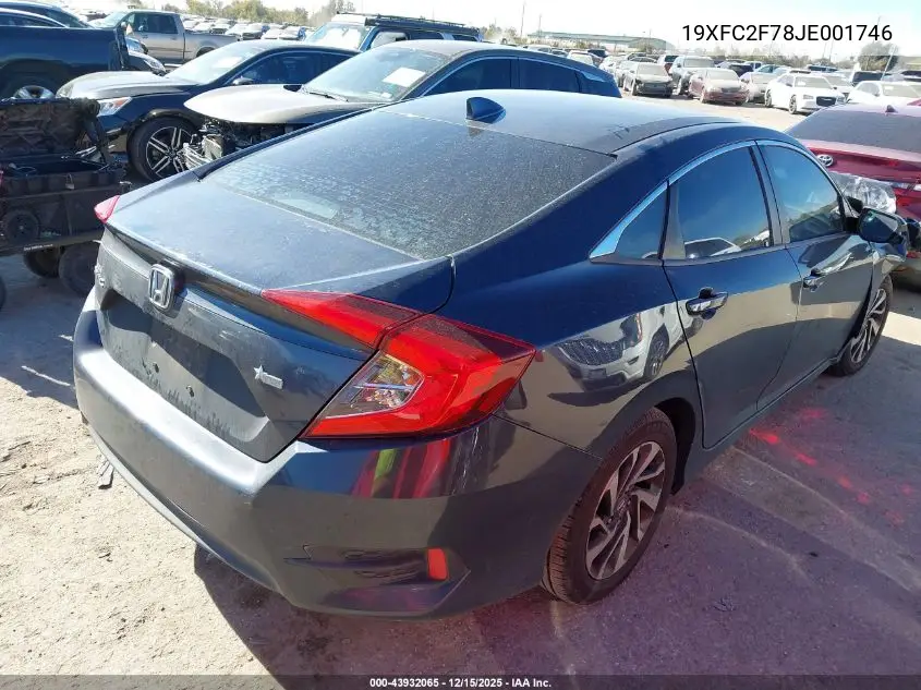 19XFC2F78JE001746 2018 Honda Civic Ex