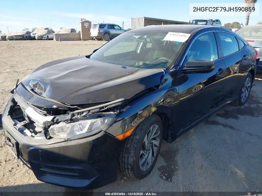 2HGFC2F79JH590859 2018 Honda Civic Ex