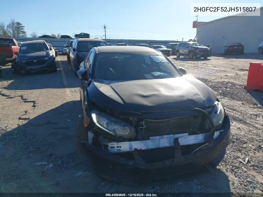 2HGFC2F52JH515807 2018 Honda Civic Lx