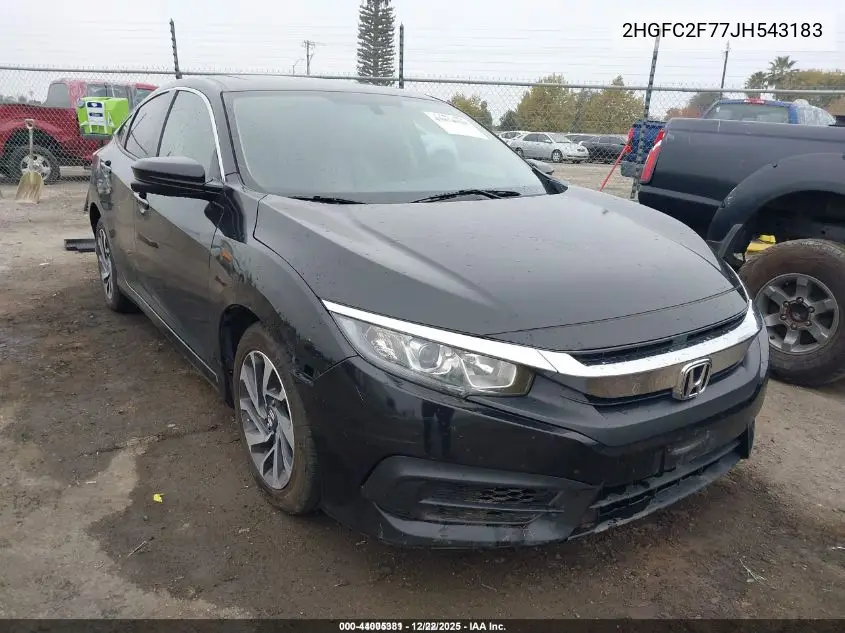 2HGFC2F77JH543183 2018 Honda Civic Ex