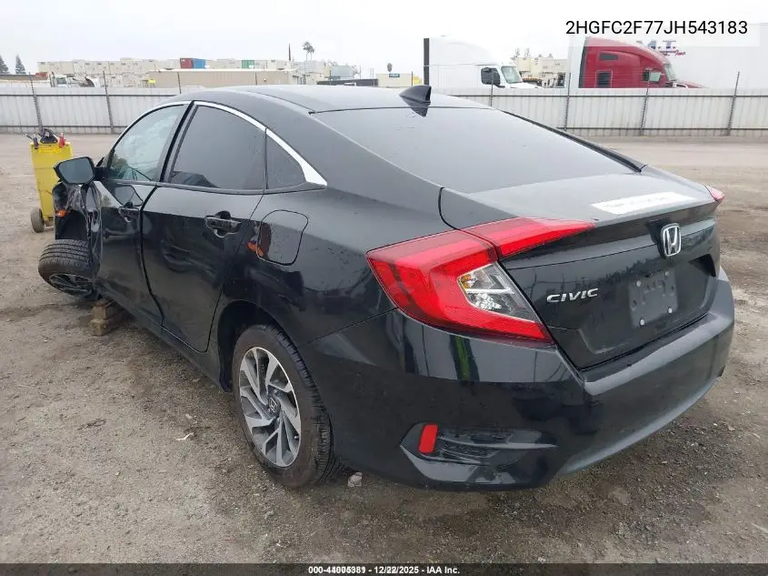 2HGFC2F77JH543183 2018 Honda Civic Ex