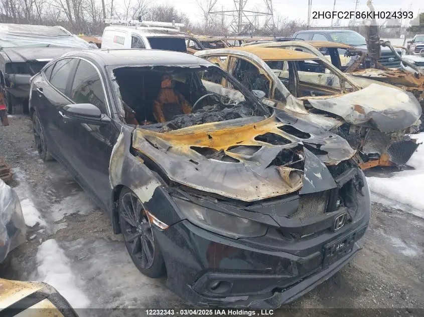 2HGFC2F86KH024393 2019 Honda Civic Sedan