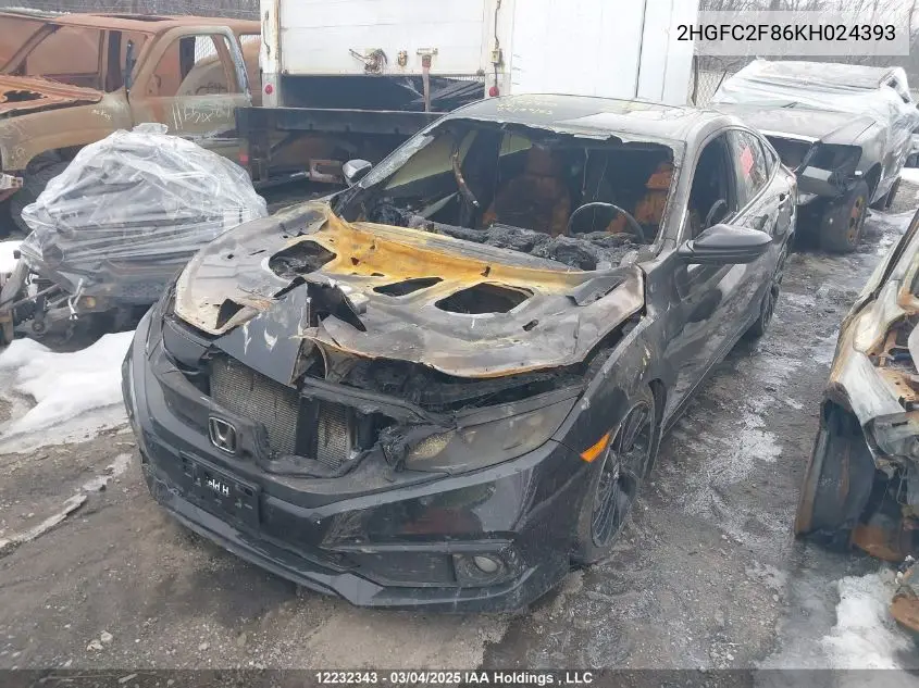 2HGFC2F86KH024393 2019 Honda Civic Sedan