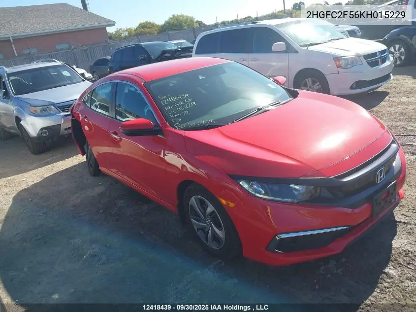 2HGFC2F56KH015229 2019 Honda Civic Lx